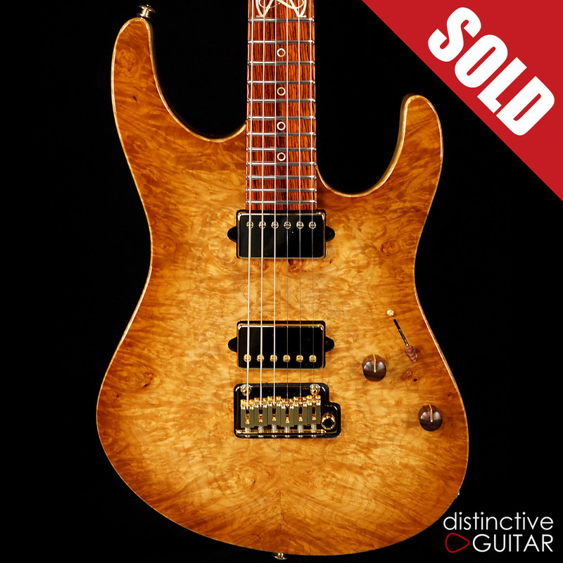 Suhr Custom Modern Distinctive Select #12 Black Limba / Cocobolo Waterfall Burl Natural Burst